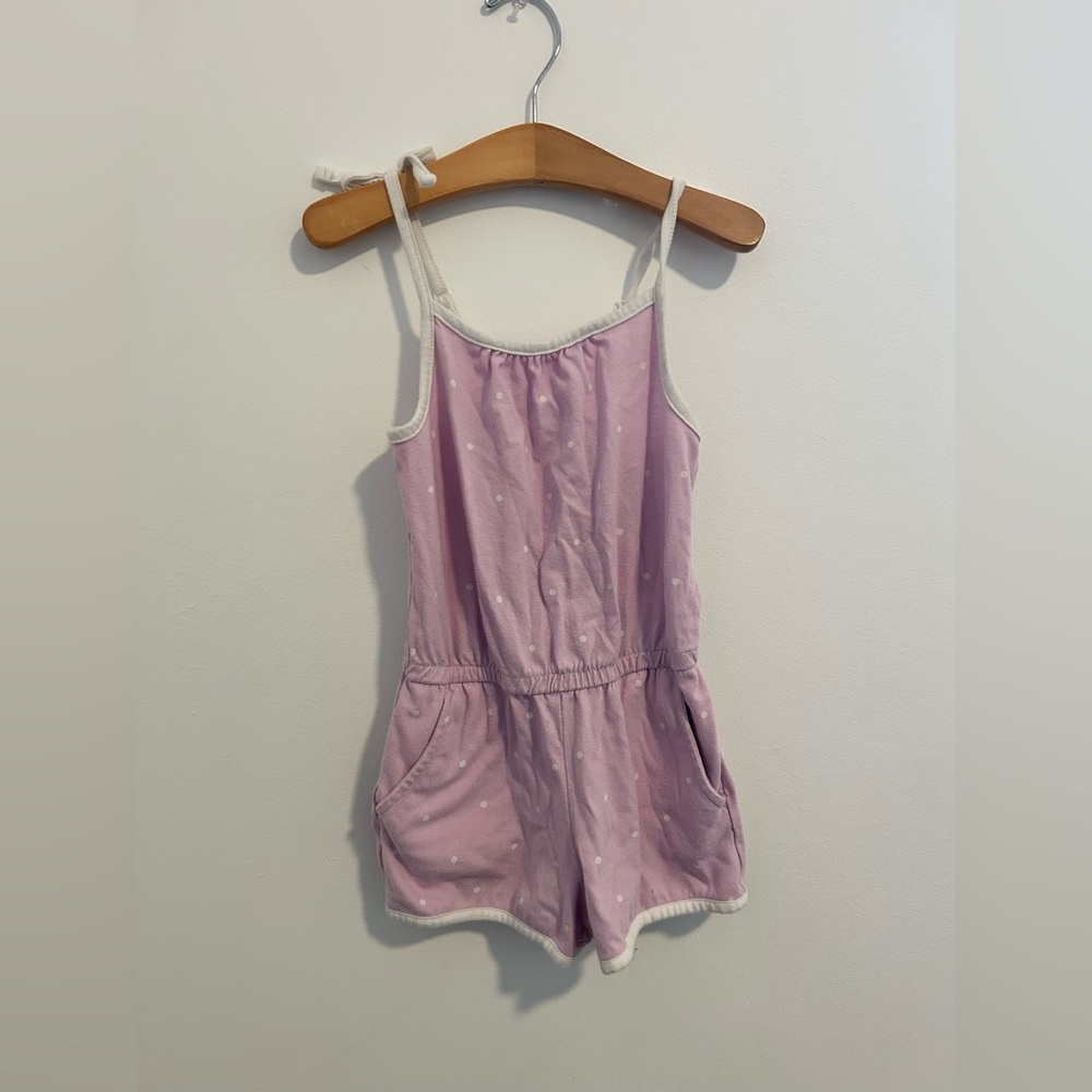 Cat and Jack lilac polka dot romper size 5T